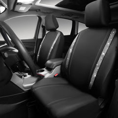 CAR PASS leather bling diamond seat cover, front-right view highlights glitter detail for cabin style