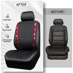 CAR PASS rear right seat cover with rhinestones boosts style and protection.