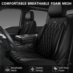 CAR PASS Leather-look seat cover provides breathable luxury for a stylish interior