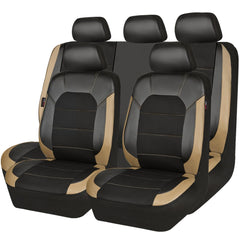 CAR PASS leather seat cover front seat quilted design for premium interior upgrade.