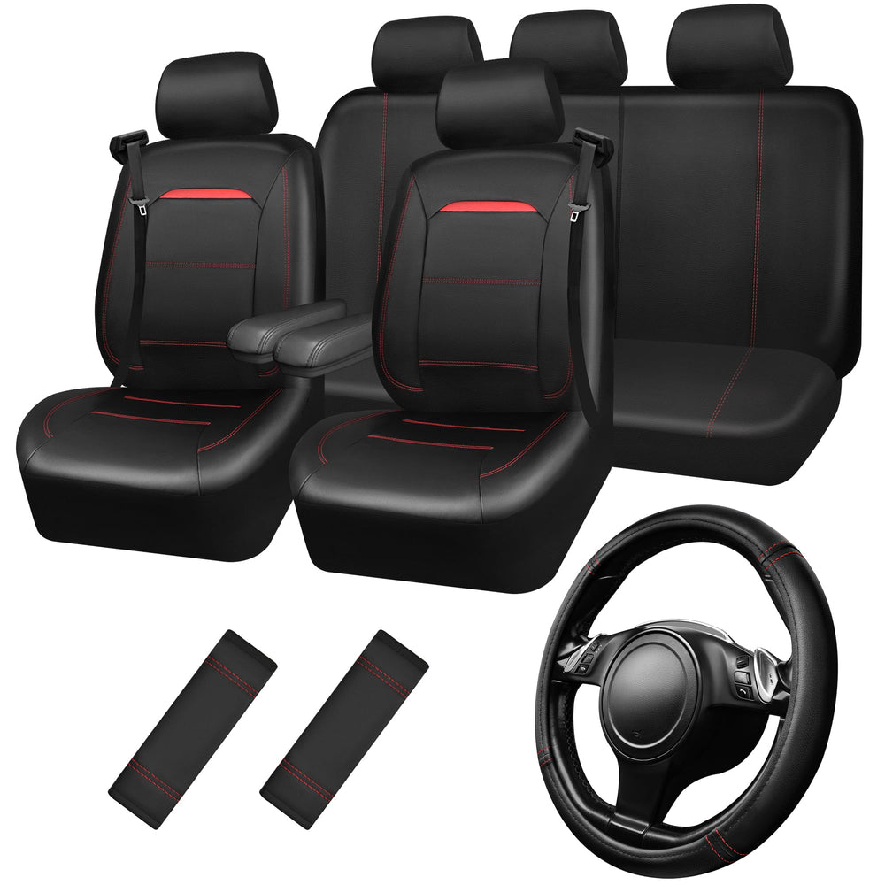 CAR PASS leather seat cover full set protects seats and elevates interior style.