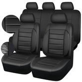 CAR PASS leather seat covers front view shows universal fit and stylish look.