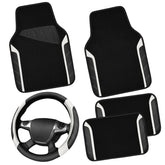 CAR PASS leather steering wheel cover for 14.5–15 inch wheels with secure grip.