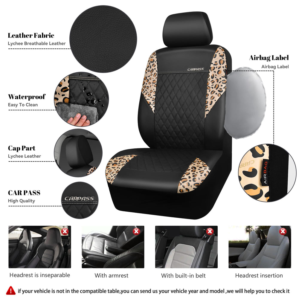 CAR PASS leopard cup holders protect drinks and match interior