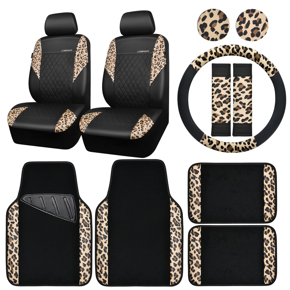CAR PASS leopard seat cover enhances style while protecting upholstery