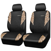 CAR PASS Leather Leopard two front seat cover in car shows bold quilted interior upgrade