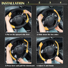 Anti-slip inner ring keeps CAR PASS Line Rider cover steady for safer steering.