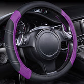 CAR PASS Line Rider microfiber leather steering cover highlights premium grip and texture.