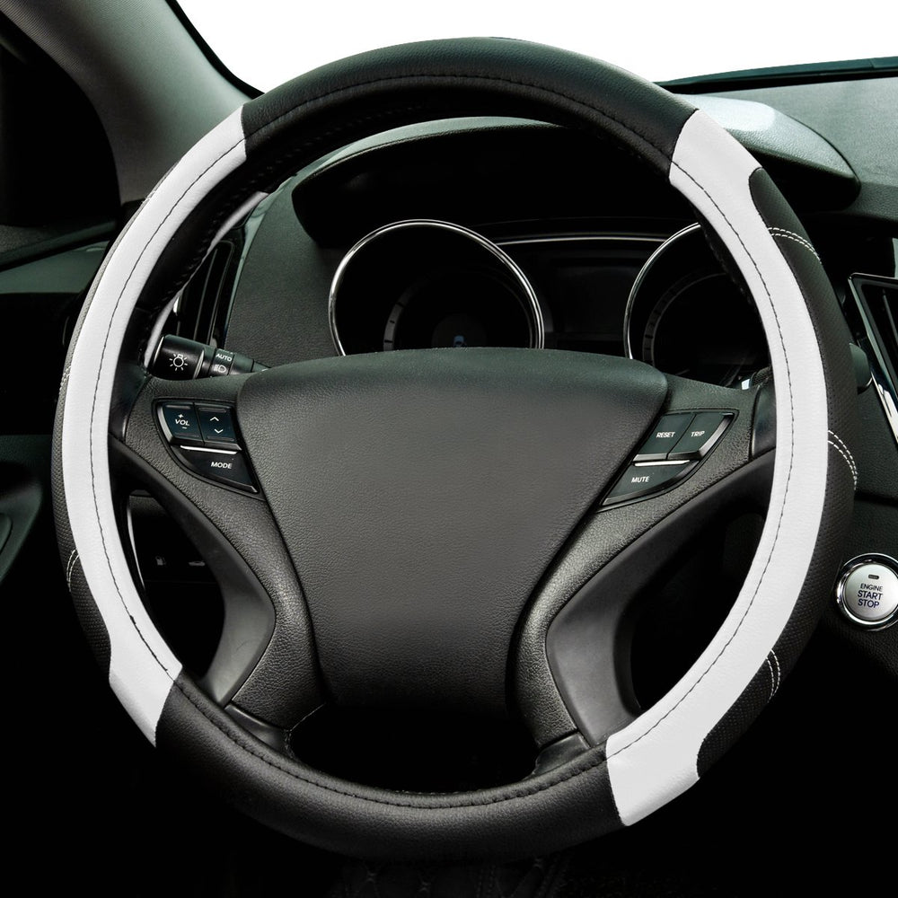 Soft-touch padding on CAR PASS Line Rider steering cover for comfortable driving