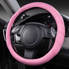 CAR PASS Line Rider pink steering wheel cover close-up shows soft microfiber texture for comfort