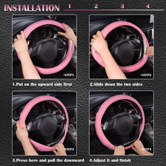 CAR PASS Line Rider pink steering cover padded sides boost hand comfort