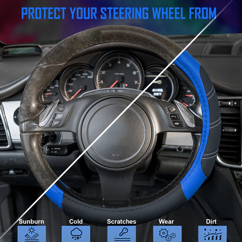 CAR PASS Line Rider soft-touch microfiber leather boosts driving feel and comfort.