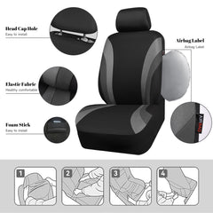 CAR PASS Line Rider Sporty airbag-cutouts demonstrating safety-compatible design.