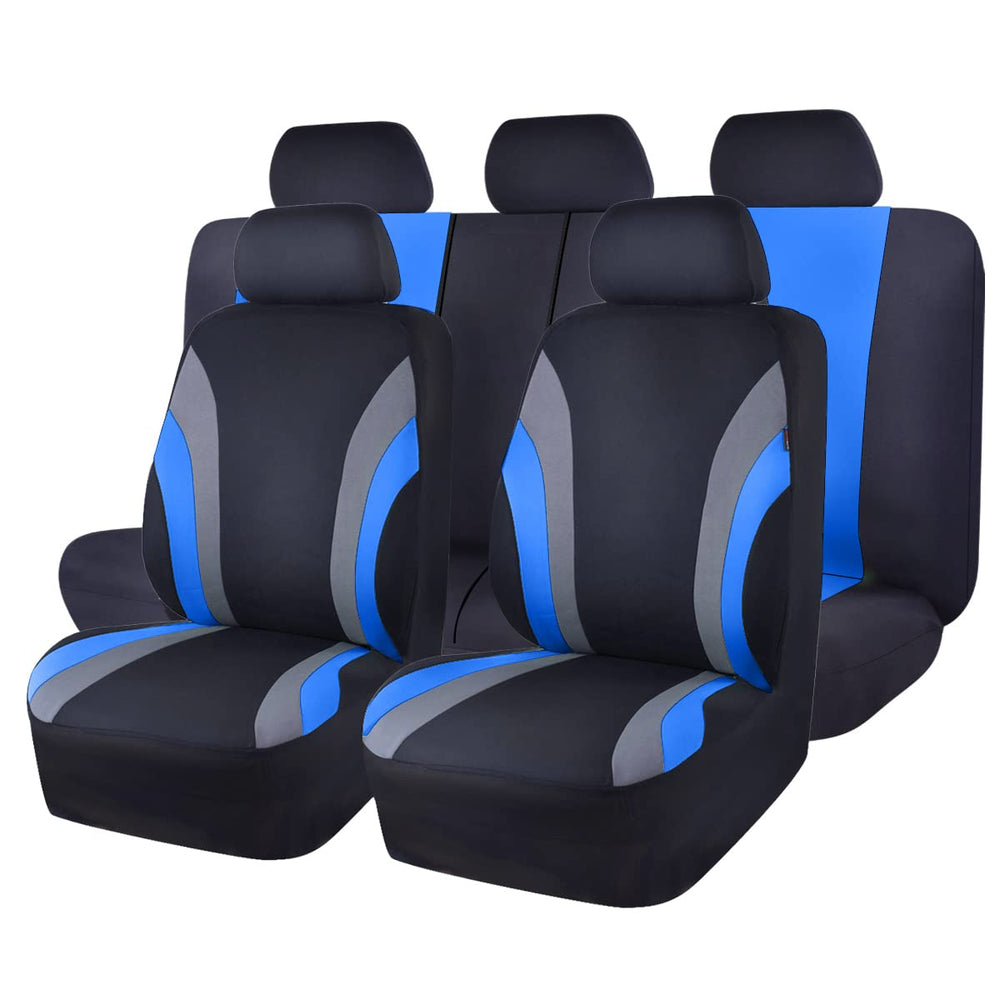 CAR PASS Line Rider Sporty full-set seat covers in black and blue protect seats