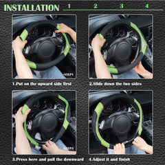 CAR PASS Line Rider microfiber cover protects the steering wheel surface.