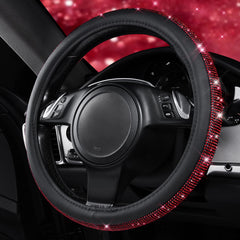 CAR PASS Luxury fashion steering wheel cover adds a chic interior sparkle.