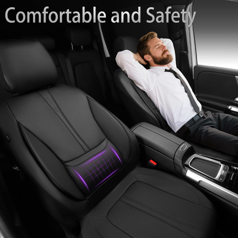 CAR PASS Nappa leather airbag-compatible design for safe deployment and maintained seat condition