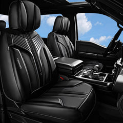 CAR PASS Nappa leather front seat cover closeup texture indicating premium durability for interiors