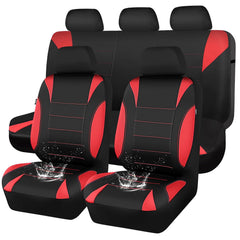 CAR PASS neoprene wetsuit seat covers full set in black red for universal fit.