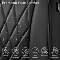 CAR PASS non-slip backing keeps the front seat cover secure during drives.