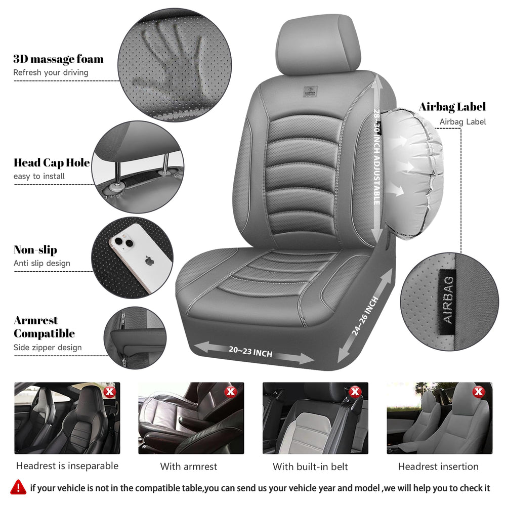 CAR PASS non-slip backing keeps the seat cover secure during driving