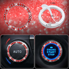 CAR PASS one-button start ring bling in red draws eyes and adds flair