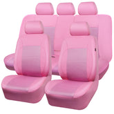 CAR PASS pink leather front seat covers add luxury and comfort.