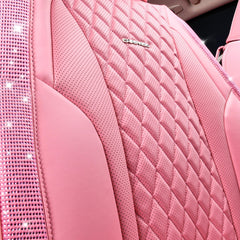 CAR PASS Pink Nappa Leather full-seat set emphasizes breathable comfort
