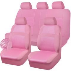 CAR PASS pink seat cover full set enhances style while protecting seats.