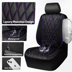 CAR PASS Piping Luxury seat cover universal fit label emphasizes broad compatibility