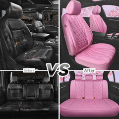 CAR PASS Universal-fit leather seat cover works with SUVs, vans, and trucks