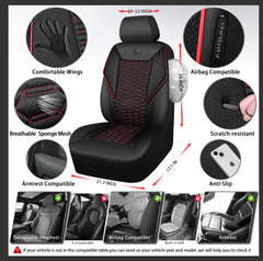 CAR PASS quilted design seat cover with ergonomic wings provides added support