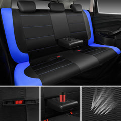 CAR PASS rainbow-striped waterproof floor mats protect front cabin flooring.