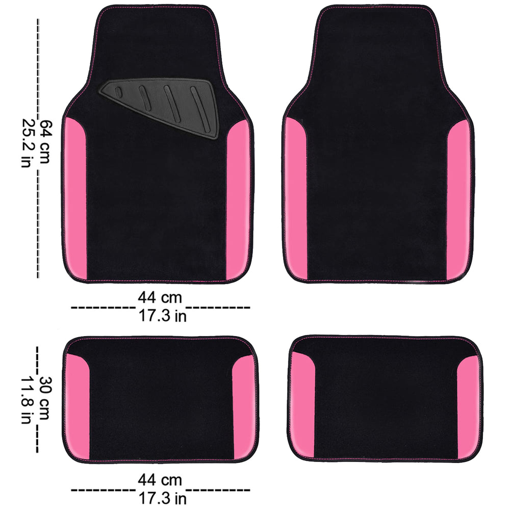 CAR PASS Rainbow waterproof rear mats with faux leather finish for complete protection.