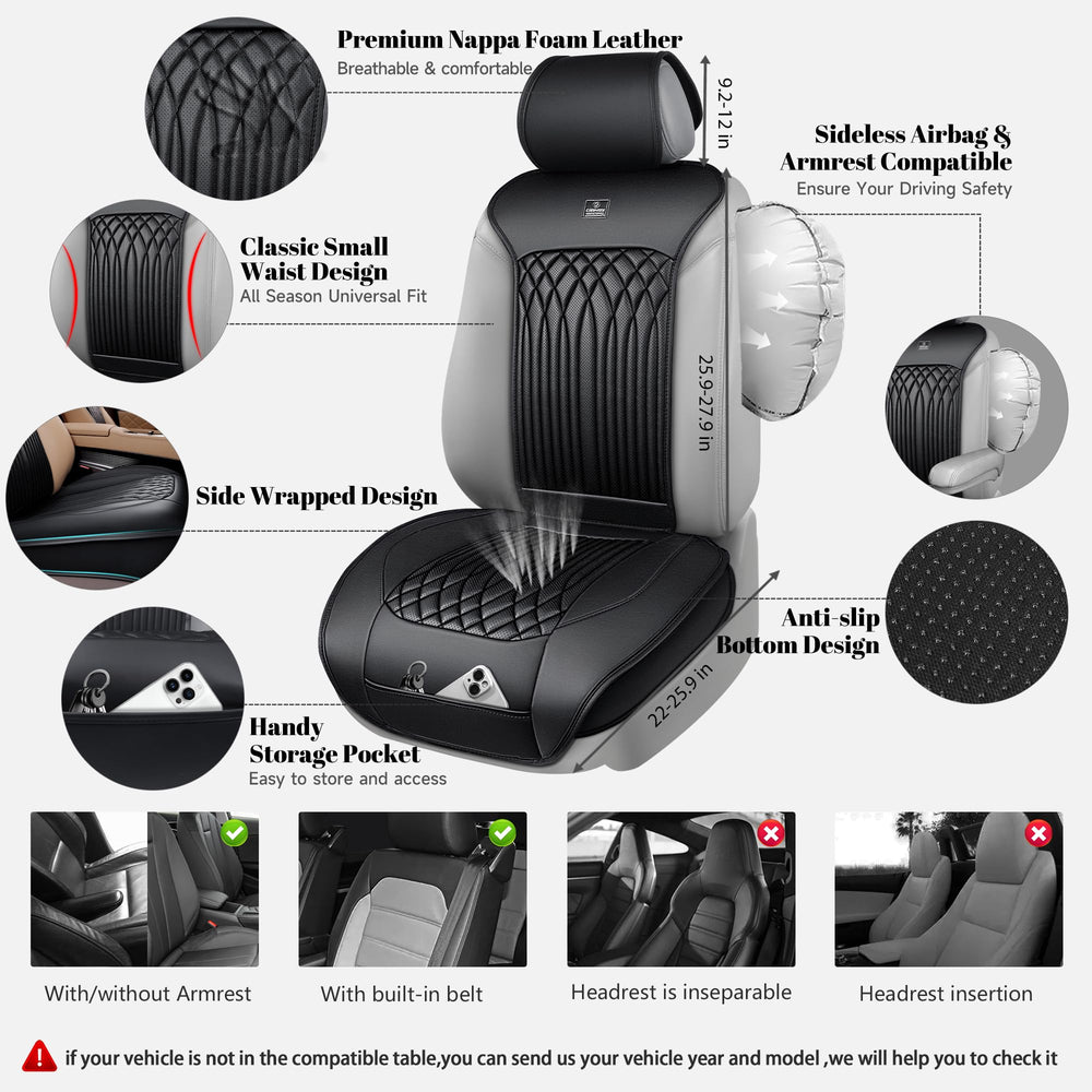 CAR PASS sideless design allows airbag deployment and easy seat adjustments.