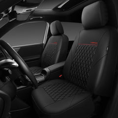CAR PASS sleek black leatherette finish complements any car interior.