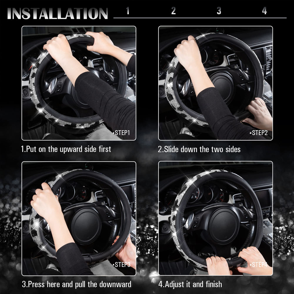 Soft microfiber leather build offers comfortable touch on CAR PASS steering wheel cover.