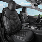 CAR PASS Tesla Model 3 Nappa leather front seat cover protects upholstery.