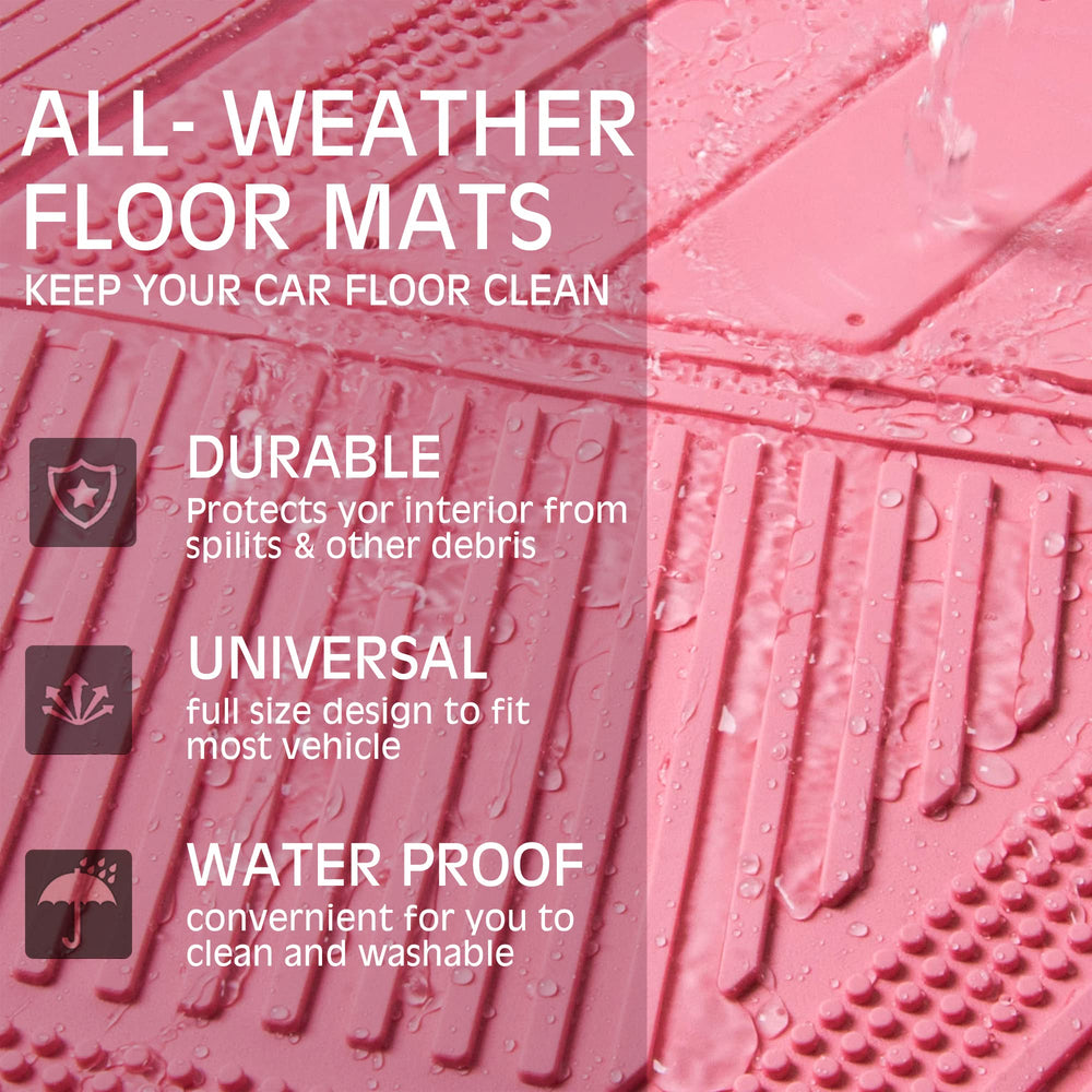 CAR PASS pink trim-to-fit floor mats adaptable to various vehicle interiors
