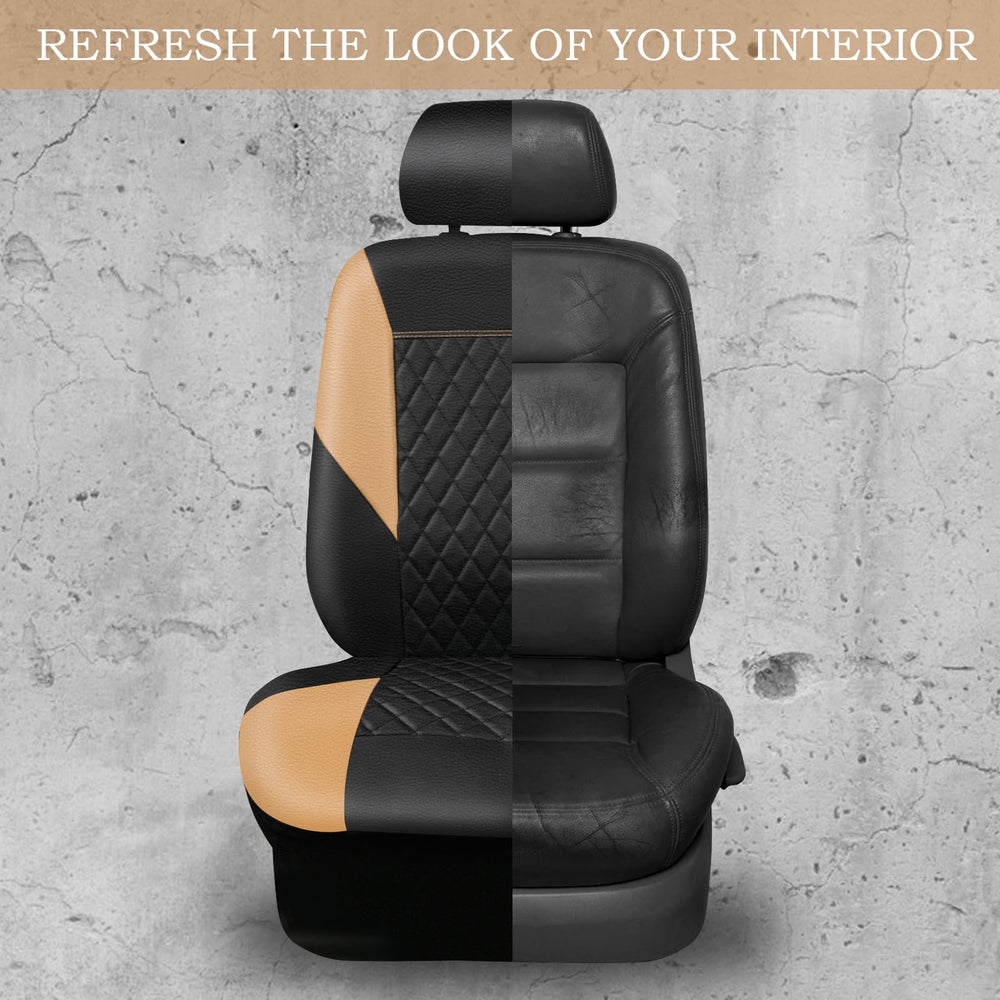 CAR PASS two-front-seats universal-fit cover in black and beige complements interiors