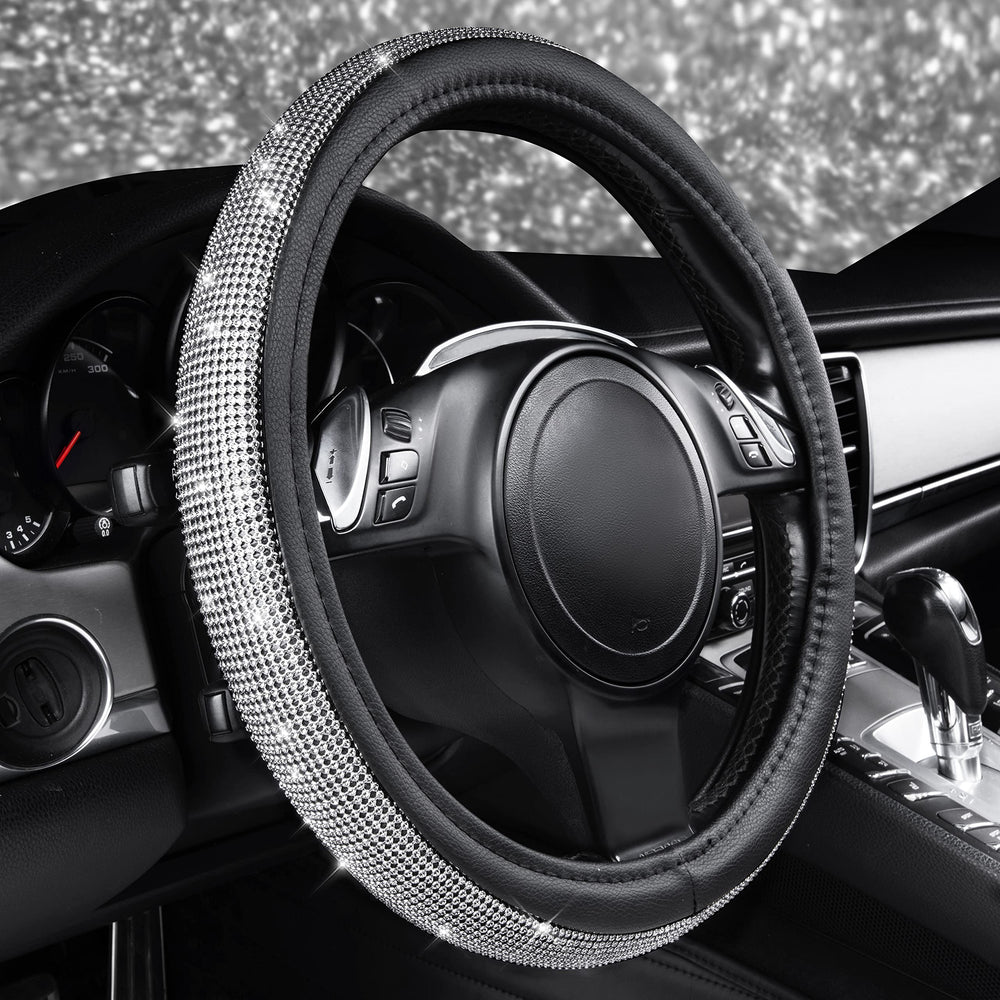 CAR PASS universal-fit 14.5–15 inch steering wheel cover for most vehicles.