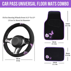 CAR PASS Universal fit 14.5-15 inch steering wheel cover fits most vehicles.