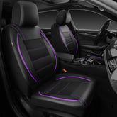 CAR PASS universal piping leather front seat cover in black and purple protecting against wear