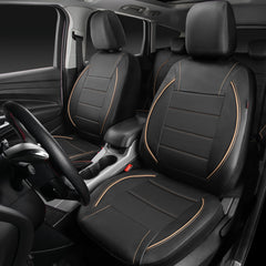 CAR PASS universal piping leather seat cover front right view highlighting premium material