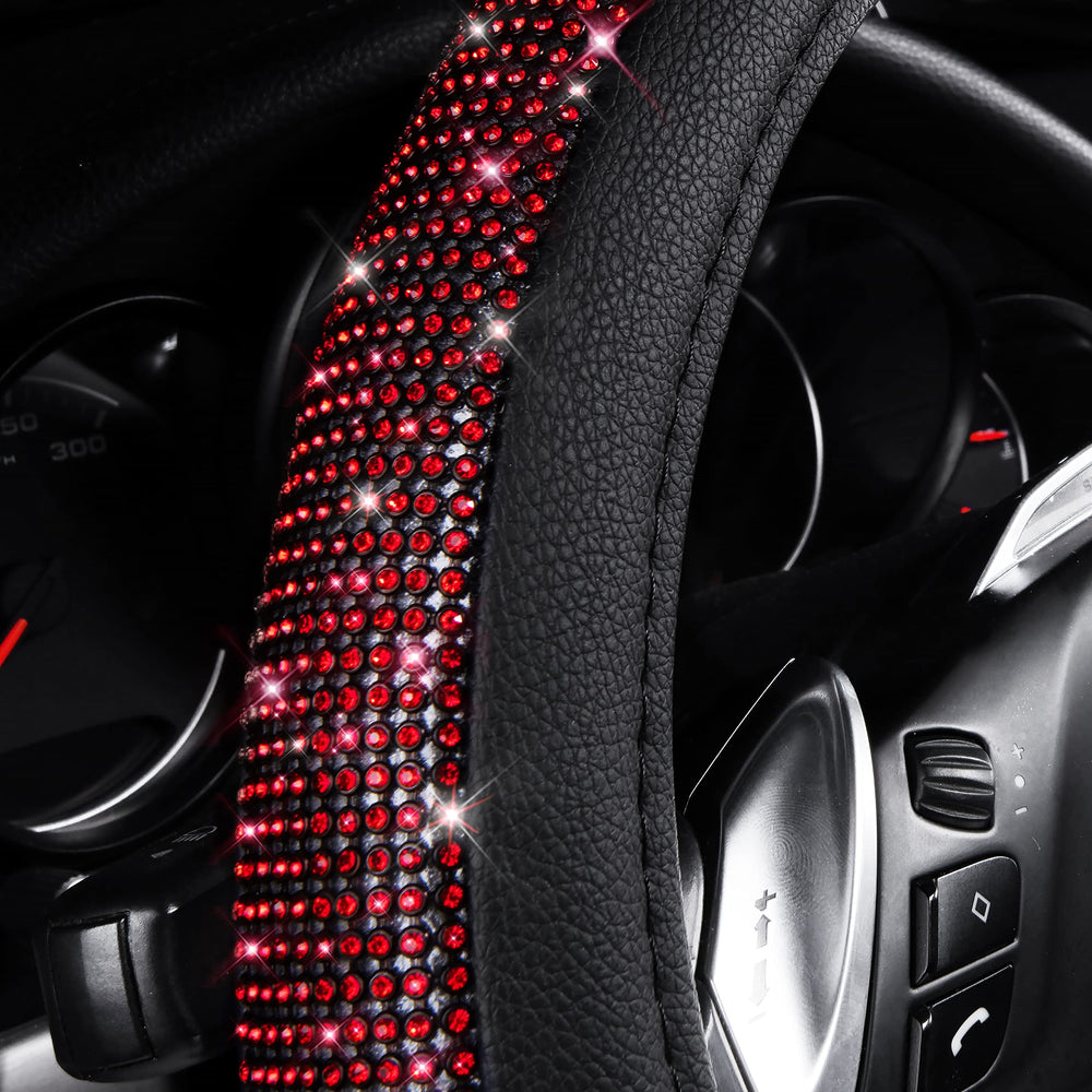 CAR PASS Universal-fit steering wheel cover for most cars, SUVs, and trucks.
