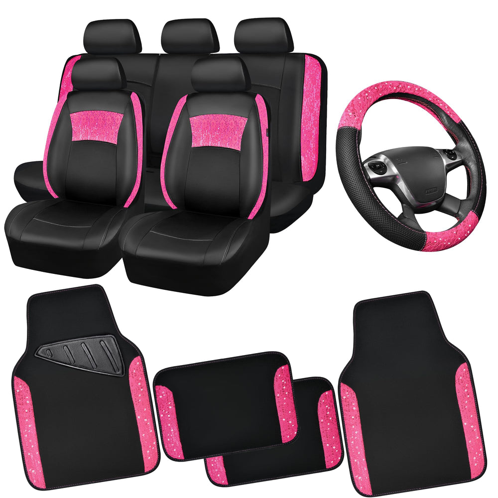 CAR PASS pink lace front seat cover enhances style and protection