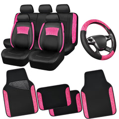 CAR PASS pink lace front seat cover enhances style and protection