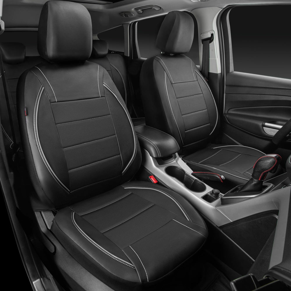 CAR PASS seat cover side view showing snug fit and clean lines.