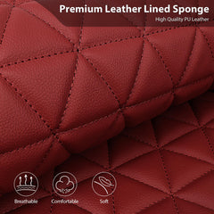 CAR PASS waterproof burgundy leather seat cover guards against spills during travel.