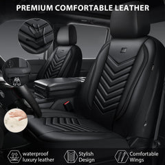 CAR PASS waterproof faux leather seat cover highlights easy cleanup and spill resistance